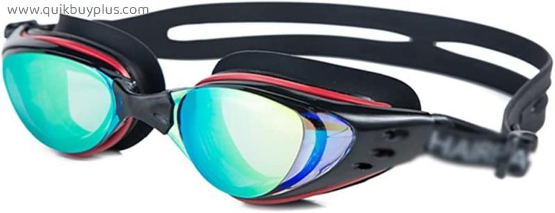 Men Women Myopia Electroplate Waterproof Swim Glasses Diopter Swim Eyewear Silicone Anti Fog Uv Protection Swimming Goggles (Color : A)