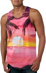 Mens Shirts Casual Mens 3D Tank Top Novelty Graphic Breathable Quick Dry Sleeveless Shirt T-Shirts Workout Tops Tees