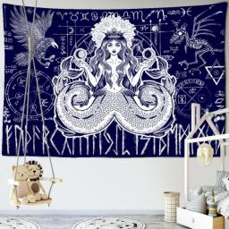 Mermaid Princess Tapestry Wall Hanging Magic Science Fiction Bohemian Dormitory Living Room Home Bedroom Decor Aesthetic