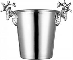 Metal Large Capacity Ice Bucket Stainless Steel Plated Deer Head Shape Handle Handle Retro Suitable For Beer Wine Cocktail Party Party Home Bar