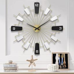 Mid Century Modern Clock 26 Inch Large Metal Decorative Wall Clocks Silent Art Wall Clock for Living Room Bedroom Decor