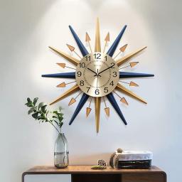 Mid Century Modern Metal Clock 29 Inch Large Wall Clocks Battery Operated Silent Art Wall Clocks for Living Room Kitchen Decor