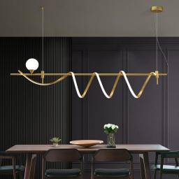 Minimalist Designer Creative Personality LED Dining Table And Bar Chandelier Postmodern Minimalist Light Luxury Restaurant