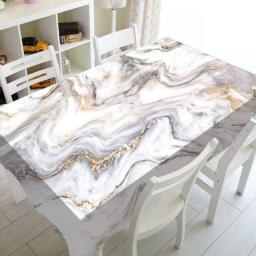 Modern Black Gold Marble Tablecloths Abstract Texture Pattern Table Cloth Waterproof  Dining Tablecloths