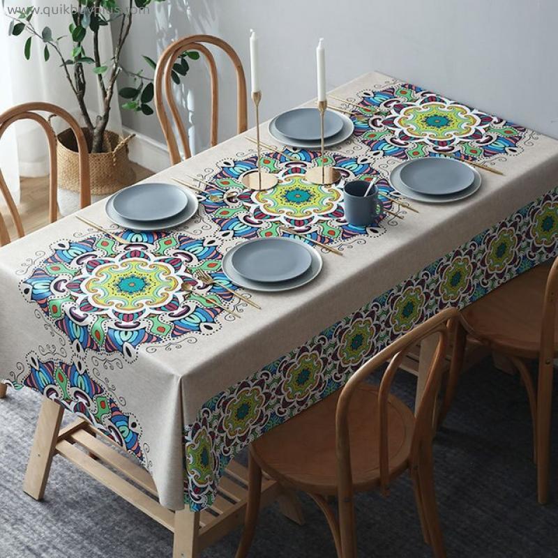 Modern Bohemian Printing Rectangular Tablecloths for Table Wedding Decoration Waterproof Dining Tables Anti-stain Tablecloth