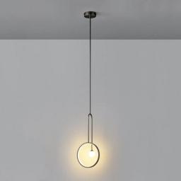 Modern Brass Chandelier LED Dimmable Glass Pendant Light Simplicity Living Room Hallway Decor Suspended Light Fixture Home Bedroom Bedside Ceiling Hanging Lamp H17.34in