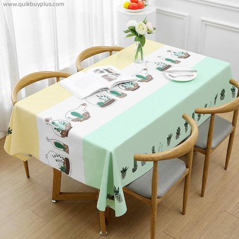 Modern Cartoon Printing Rectangular Tablecloths for Table Party Decoration Waterproof Anti-stain Dining Coffee Tablecloths Nappe