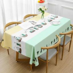 Modern Cartoon Printing Rectangular Tablecloths for Table Party Decoration Waterproof Anti-stain Dining Coffee Tablecloths