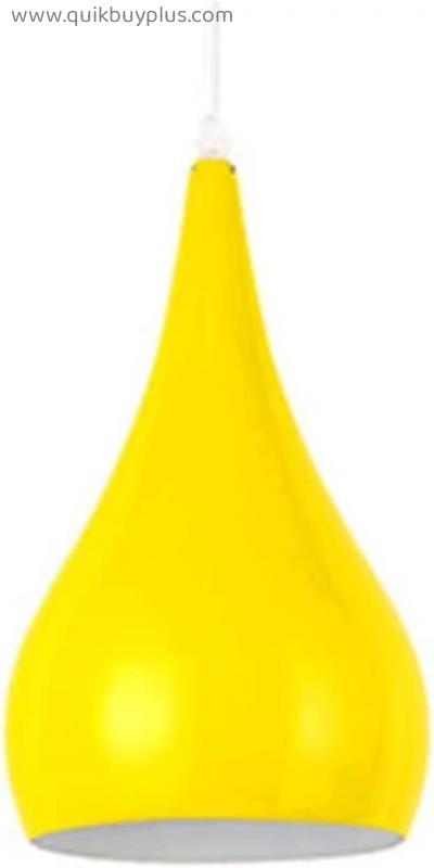 Modern Minimalist Aluminum Chandelier Trendy Colours Single Head Hanging Lamp for Living Room, Kitchen Decorative Lamps Hanging Light (Color : Yellow, Size : 26cm/10.23inch)