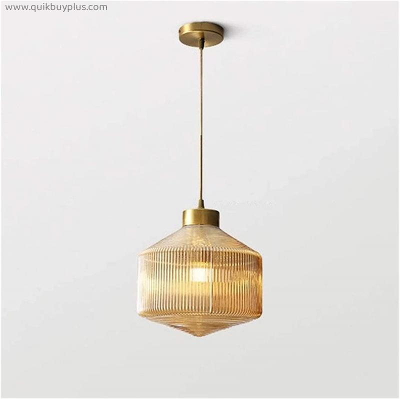 Modern Nordic Style Pendant Light Minimalist Chandelier Polished Brass Creative Glass Hanging Lamp Creative Design Geometric Lampshade for Home (Color : 25 * 30cm)