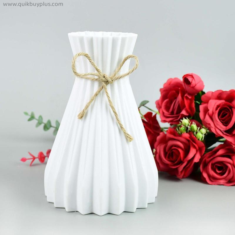 Modern Plastic Vases Imitation Ceramic Flower Pot Vase Basket Wedding Party Home Garden Decoration Artificial Flower Arrangement