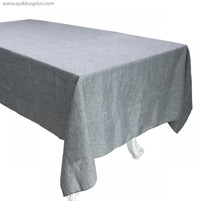 Modern Solid Gray Table Cloth Cotton Linen Rectangular Khaki Tablecloth Dining Table Cover Cloths Rustic Wedding Decoration