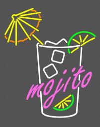 Mojito Cocktails Beer Neon Sign Light Handmade Real Glass Neon Tube Beer Bar Pub Party Wall Window Display Home Bedroom Garage Decoration 19x15