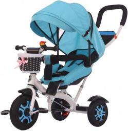 Moolo Children Tricycles Trike Baby Can Sit Or Lie Flat, 4 In 1 Rotatable Oversized Sun Awning Comfortable Adjustable Backrest 1-6 Years Old
