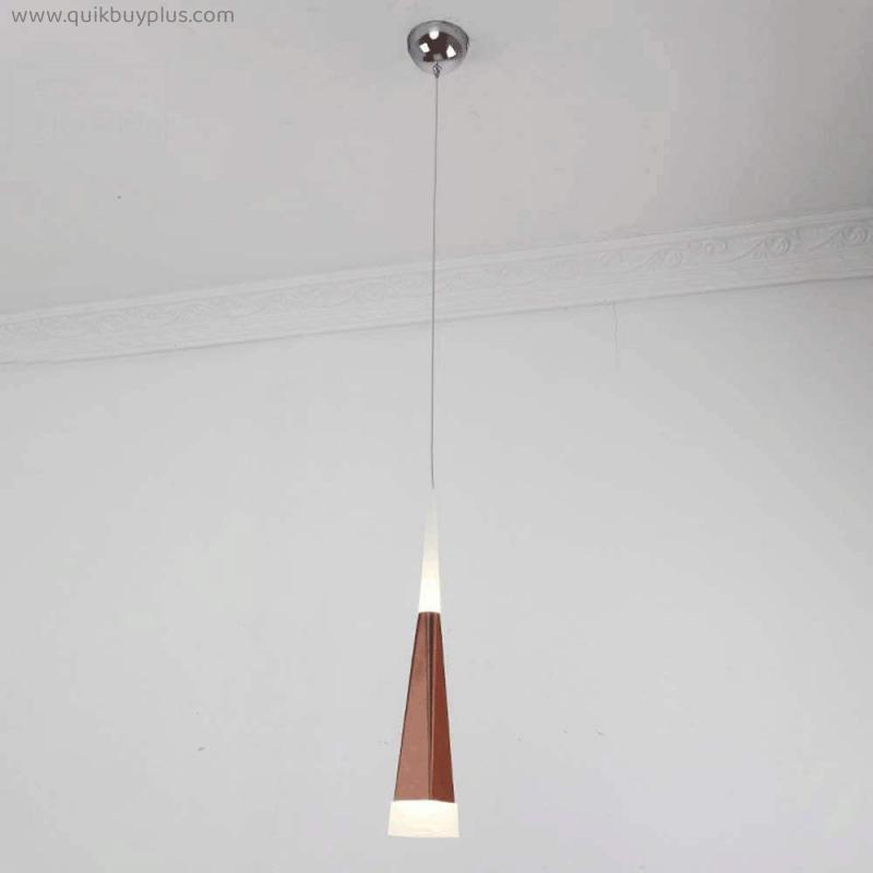 Mozeny Modern Cone Suspension Light LED 3W Simplicity Hanging Lamp Creativity Brown Droplight Brown Long Tube Ceiling Downlight Fitting Ceiling Fixtures