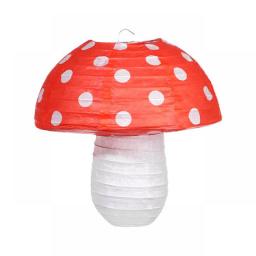 Mushroom Shaped Paper Lanterns 8 "12" for Forest Jungle Wonderland Theme Birthday Party Decor Hanging 3D Mushroom Ornament