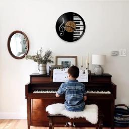 Music Vinyl Clock Gifts for Holiday ,7 Colors LED Luminous Wall Clock,Guitar Clock Instrument Art Unique Gifts for Men Women Music Fans Home Wall Decor