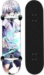 My Hero Academia: Asui Tsuyu Pattern Longboard Skateboards, 7 Layer Canadian Maple Double Kick Deck Concave Cruiser Tricks Skateboard Suitable For Beginners 80cm