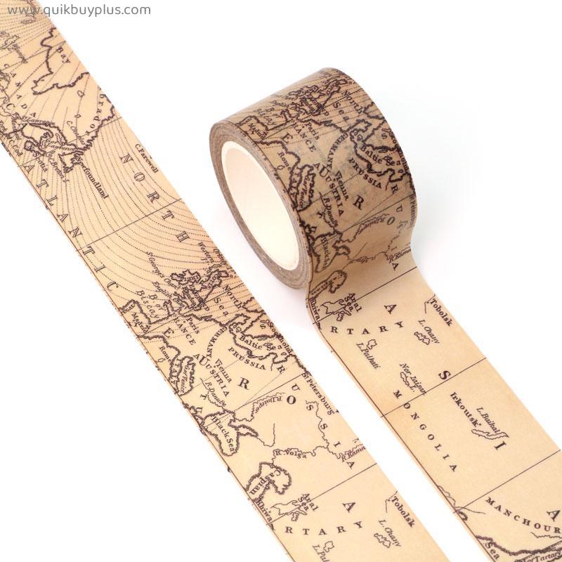 NEW 1 Roll 10M  Diary decorating 30mm Wide Vintage Map Washi Tapes for Scrapbooking  Journal Adhesive Masking Tape Stationery