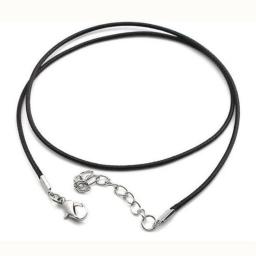 NK697 Hot 2.0mm Clasp String Black PU Leather Cords Rope Necklace For Women DIY Chain Necklace Accessories Jewelry Findings