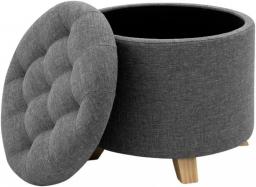 NXYJD Multifunction Storage Ottoman Chair Stool Removable Cover Upholstered Footstool Round Linen Pouffe Chair Household Organizer (Color : A, Size : 44 * 41cm)