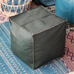 NXYJD PU Leather Pouf Embroider Craft Sofa Ottoman Footstool Large 45cm Artificial Leather Unstuffed Cushion (Color : D, Size : 45cm)
