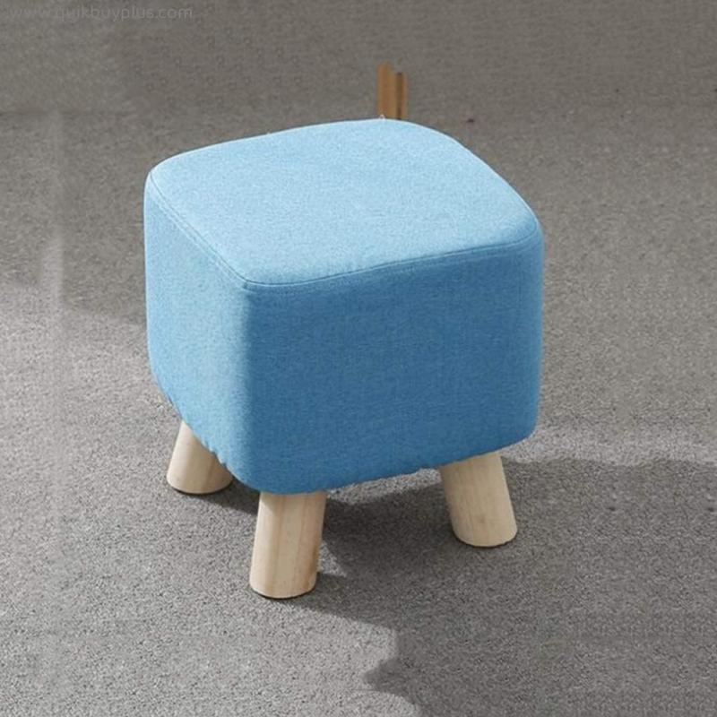 NXYJD Solid Wood Footstool, Fabric Sofa Stool, Removable and Washable Cloth Cover, Square Footstool (Color : C)