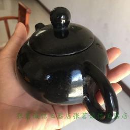Natural A black jade Hand-Carved black jade kettle pot magnetichealth jade tea cup for friend jade gift jewelry women men jade