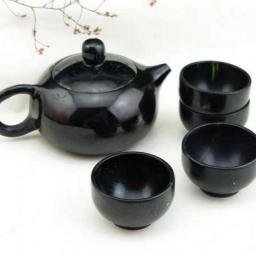 Natural Jade Stone Teaset 1 Teapot 4 Teacups Health Gongfu Teaware Chinese Tea Ceremony Jades Cup And Kettle Kung Fu Teasets