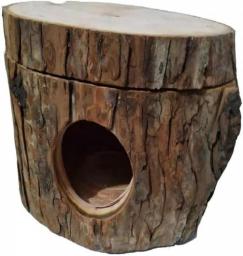 Natural Living，Wooden Hamster House Toys，Hamsters Cage Accessories Habitat Decor For Small Animal Forest Hollow Tree Trunk