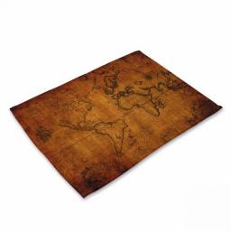 Navigation world map printing table mats art tablecloths kitchen drink coasters placemats