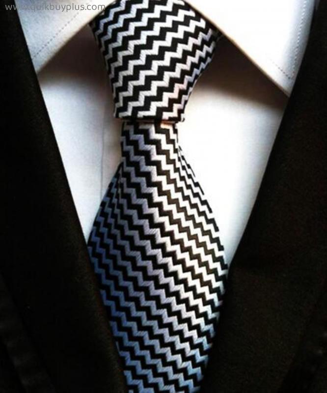Neckties Classic Men's Stripe Yellow Navy Blue Wedding Ties Jacquard Woven 100% Silk Men Solid Tie Polka Dots Neck Ties