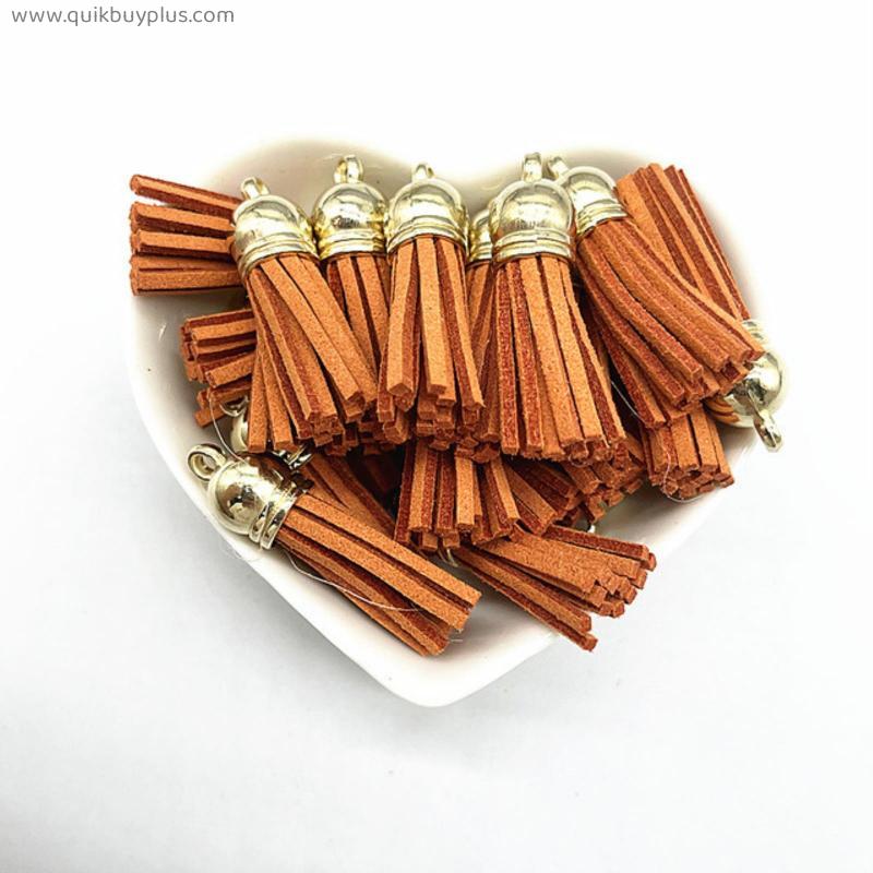 New 10pcs 38mm Leather Tassels Fringe Trim for Sewing Curtains Accessories DIY Keychain Straps Pendant Jewelry Earrings Findings