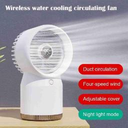 New Air Cooler Fan Mini Desktop Fan USB 360° Spray Humidification Fan LED Digital Display Infinite Water Cooling Circulating Fan