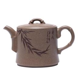 New Arrival,Yixing,original ore section mud,handmade bamboo pot,Zisha Teapot,200 ml,Drinkware,Kettle,Suit for Green Tea,Dark