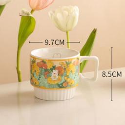 New Creative Flower Animal Porcelain Coffee Mugs Stackable Microwave & Dishwasher Safe Cute Ceramic Mug For Tea Beautiful Cups