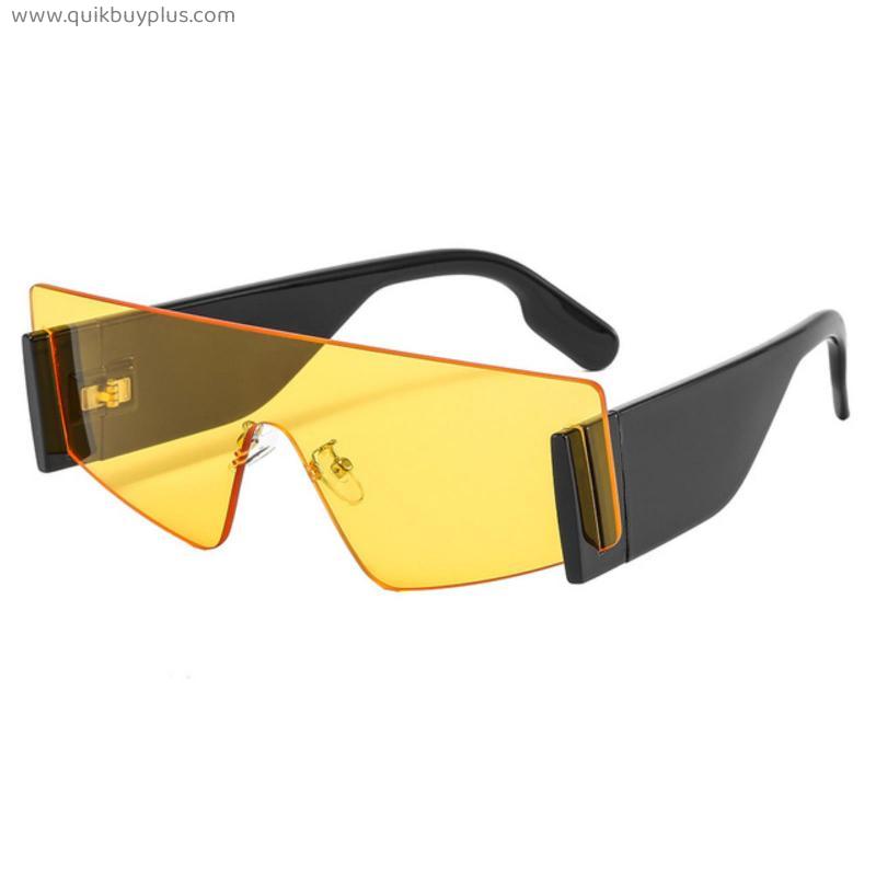 New Fashion Heat Wave Sunglasses Trend Personality Eyeglass Brand Design Protection Reflective Frameless Sunglasses