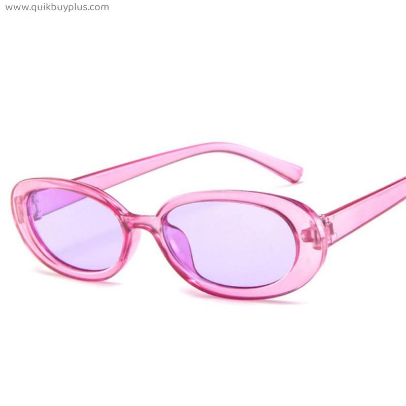 New Oval Frame Sunglasses Cow Color Sunglasses Personality Small Frame Concave Shaped Decorative Glasses Sunglasses Sunglasses