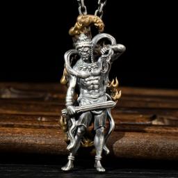 New Retro Style Pendant Men's Lucky Fortune God Of Wealth Guan Gong Maitreya Buddha Brave Amulet Necklaces Jewelry Accessories