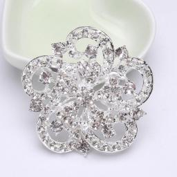 New Rhinestone Flower Brooch Women Popular High-end Corsage Banquet Jewelry Accessories Brooches for Women