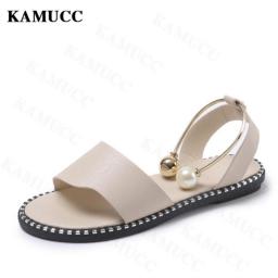New Summer Women's Beaded Pearly Sandals Slippers Shoes Women Ladies Flats Sandals Flip Flop Casual Flat Slingback Sandals Shoes