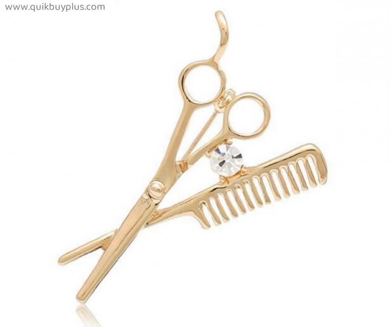 New Trend Fashion Accessories Barber Scissors Brooch Brooch Men Brooch Pin Brooches For Women Enamel Pin Wholesale