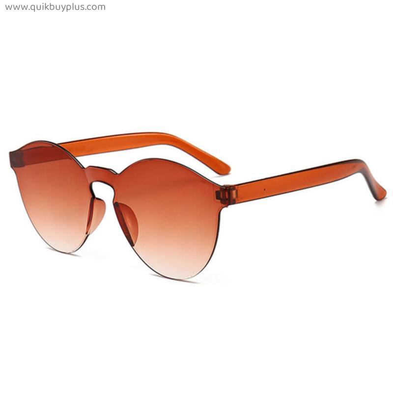 New Women Frameless Sunglasses Transparent Color Sun Glasses Women Cool Candy Color Glasses Clear Retro