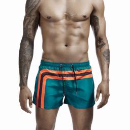 Newest Men Green Orange Navy Blue Patchwork Swim Shorts Quick Dry Surfing Short De Bain Homme Polyester Loose Board Shorts