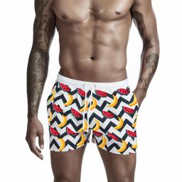 Newest Men Watermelon Printed Beach Pants Man Quick Dry Board Shorts Male Pineapple Print Surfing Short Polyester Swimwear XXL