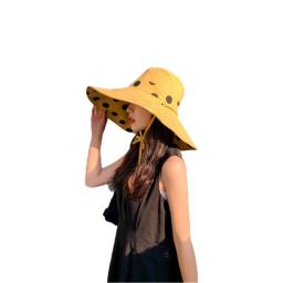 Newest Women's Wide Birm Sun Hat Foldable Floppy Hat Reversible Summer Beach Roll Up Cap Sun Hat Packable UV Protection