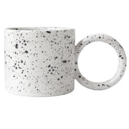 Nordic Creative Splash Ink Coffee Mugs With Big Circle Handle Personalized Ceramic Tea Mug Breakfast Milk Cup Drinkware Gifts