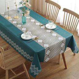 Nordic Style pvc Household Checkered Waterproof Tablecloth Printing Table Cloth Plastic oil Resistant Home