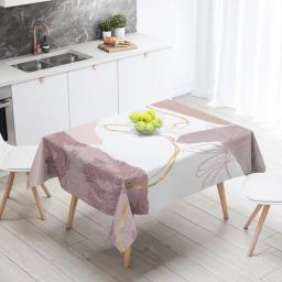 Nordic style Rectangular Elegant Tablecloths Pink Flowers Plant Waterproof Anti-stain Picnic Blanket Birthday Wedding Decoration