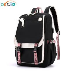 OKKID children school bags for girls kids book bag cute pink backpack girl gift waterproof big school backpack for teenage girl